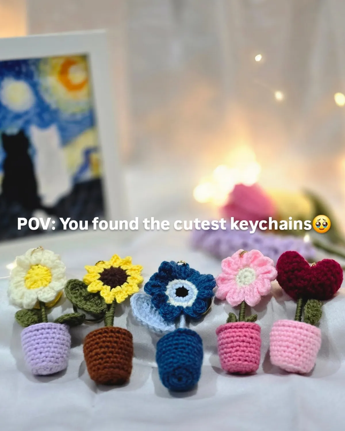 Potted Flower Keychains